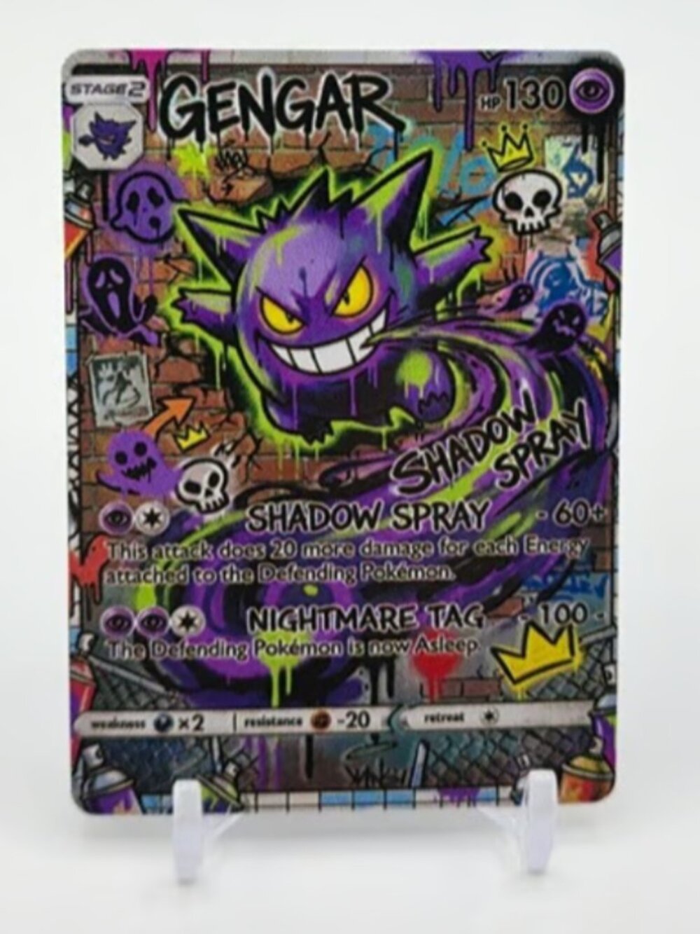GENGAR Fan-Art READ DISCRIPTION: HOLO GENGAR Card GENGAR Pokemon Card p1